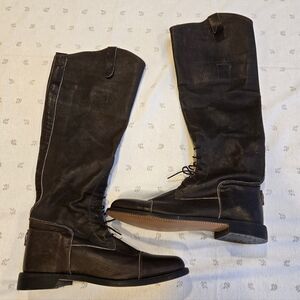 Men's Brown Leather Field Boots Horse Riding